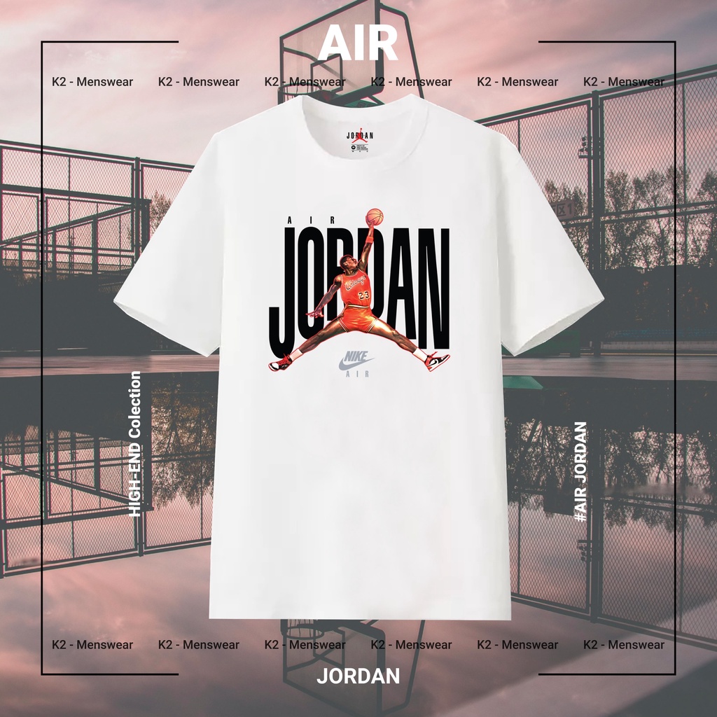 Áo NK Jordan, áo thun cổ tròn form oversize