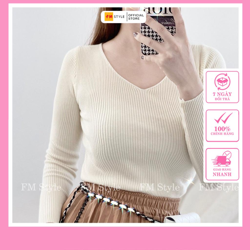 Áo len nữ FM Style cổ tim chất len đẹp phong cách Hàn Quốc 2109ALU58113001