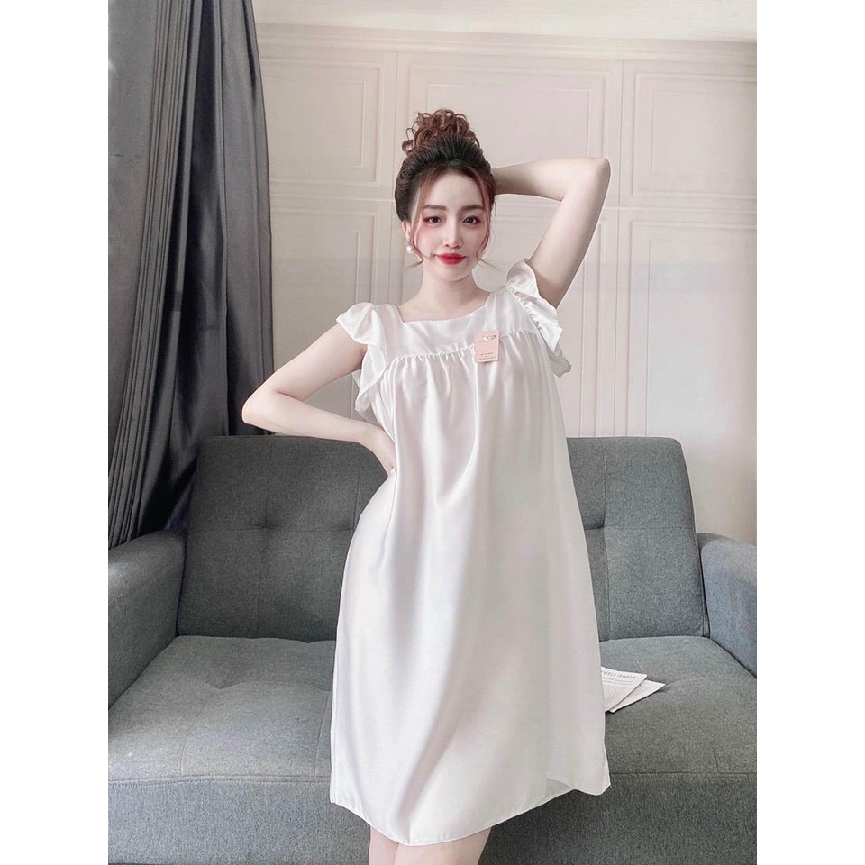 Váy Ngủ Sexy⚡FREESHIP⚡ Đầm Ngủ Lụa Dáng Dài Cổ Vuông Tay Cánh Tiên Thời Trang Quyến Rủ Cho Bạn Nữ | BigBuy360 - bigbuy360.vn