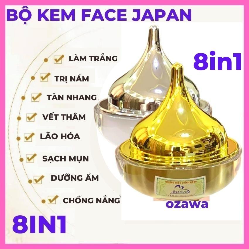 Bộ kem dưỡng trắng da mặt Ozawa Japan 8in1,cấp ẩm,mờ nám,tàn nhang,vết thâm giảm mụn face cream mỹ phẩm quốc tế abc