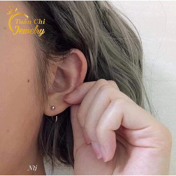 Bông Tai Bạc ⚡HOT TREND⚡ Khuyên Tai Bạc Cá Tính Kiểu Dáng Trẻ Trung, Phù Hợp Mọi Gương Mặt