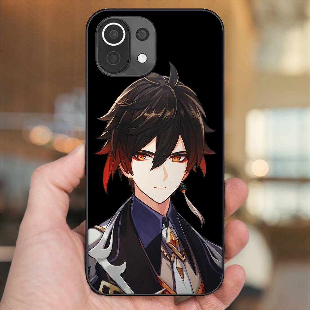 Ốp lưng Xiaomi Mi 11 Lite viền đen in hình Zhongli Genshin Impact