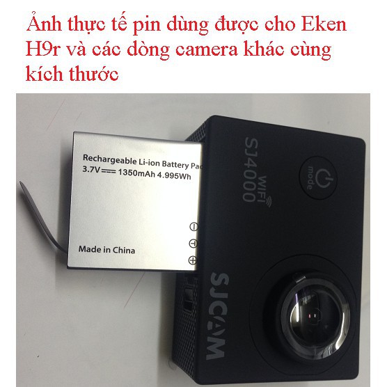 ✔️ Pin 1350 mAh Cho Mọi Camera Hành Trình Eken H9r, SJCAM 4000, Amkov, Camera 4k