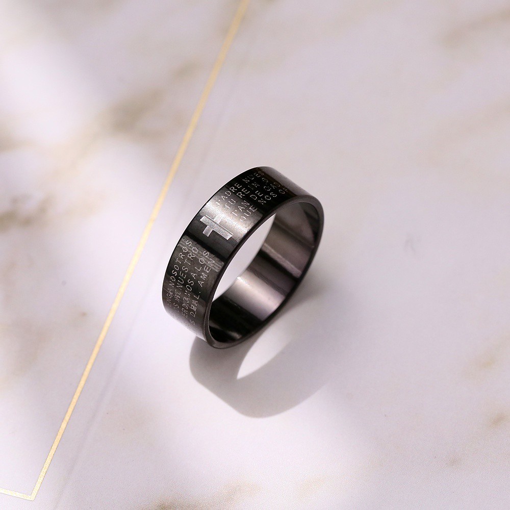 Nhẫn Thép Titan Không Gỉ Hình Trái Tim Phong Cách Retro