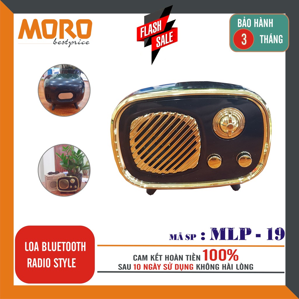 [Mã 2404EL10K giảm 10K đơn 20K] Loa bluetooth kiểu dáng RADIO độc đáo MLP 19 – âm thanh hay - Hàng nhập khẩu