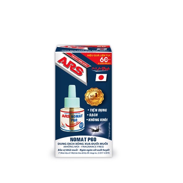 Chai dung dịch xông xua đuổi muỗi điện ARS Nomat P60 (refill/ dùng để lắp vào máy xông đuổi muỗi điệ
