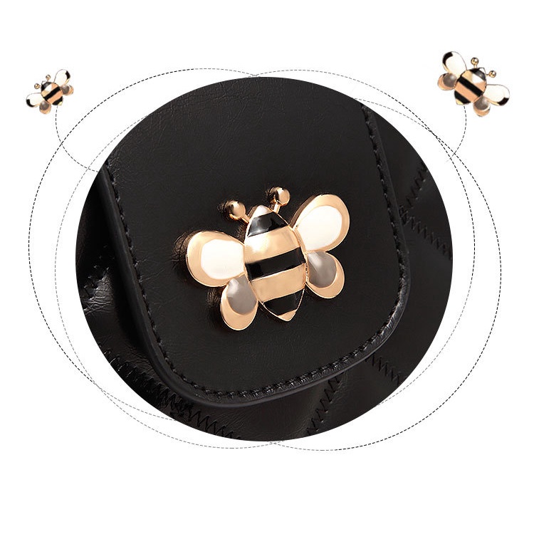 Túi Da PU Đeo Chéo Hình Ong Đính Đá Thời Trang Cho Nữ