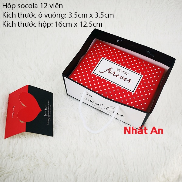 Hộp giấy đựng socola 12 viên - Set 5 hộp