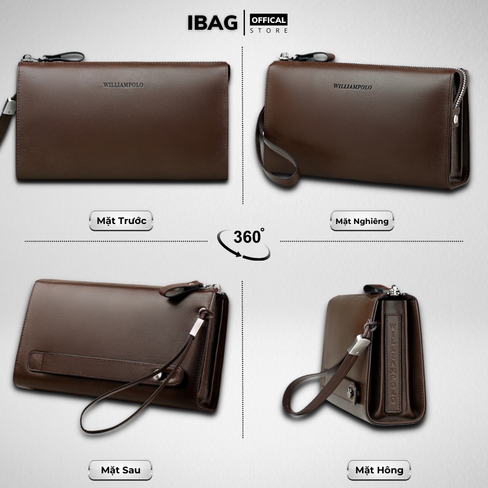 Ví nam cầm tay WILLIAMPOLO,Chất liệu Da BÒ cao cấp chống thấm nước, thiết kế nhiều ngăn, kiểu dáng lịch sự- 𝑰𝑩𝑨𝑮