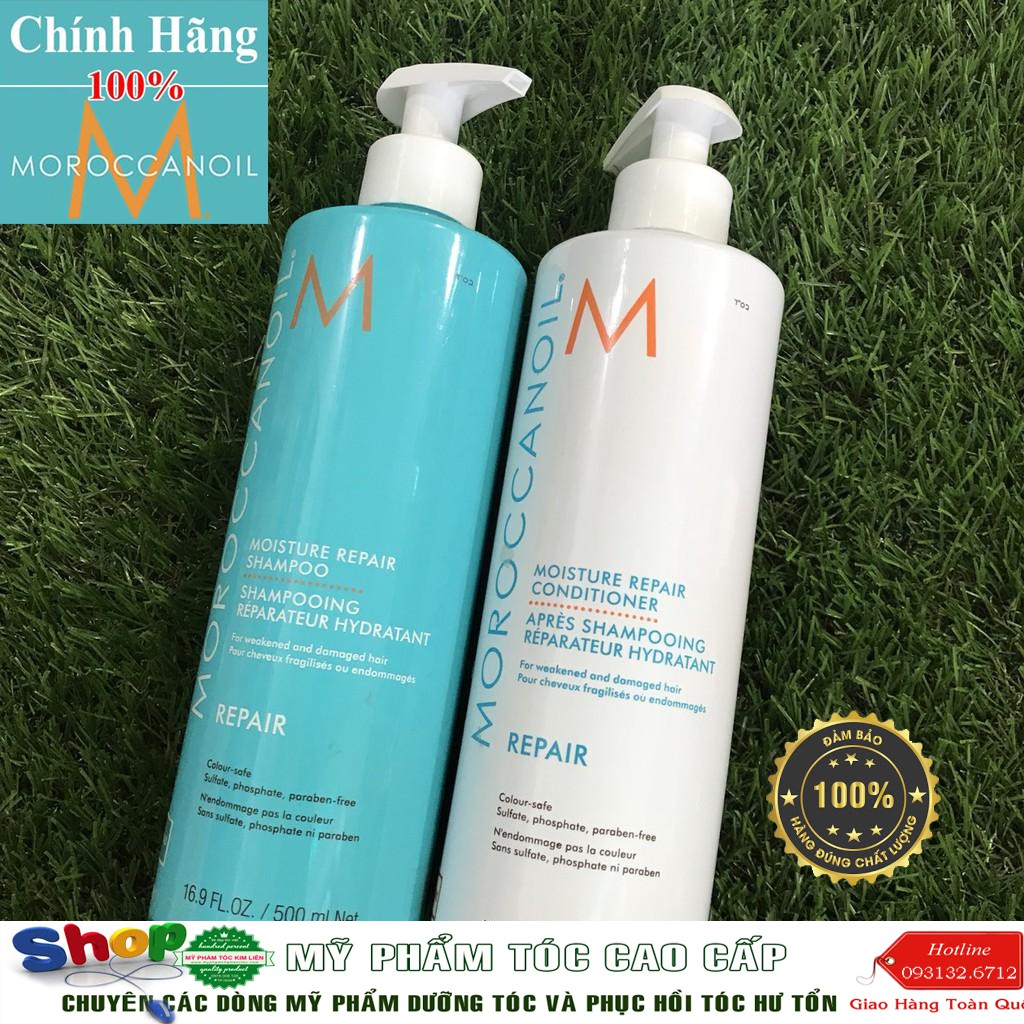 [Moroccanoil-chính hãng] Dầu gội xả phục hồi tóc hư tổn Moroccanoil Moisture Repair 500mlx2