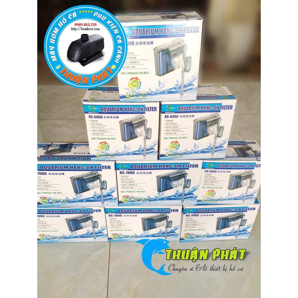 Máy Lọc Thác Hồ Cá RS7000 Thế Hệ Mới SIÊU ÊM, Siêu Sạch Cho Hồ Cá Cảnh