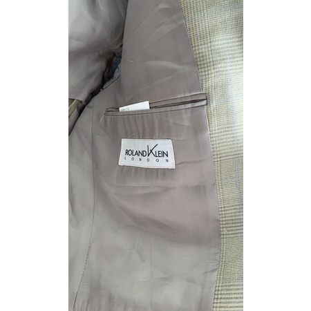 Blazer vàng rêu kẻ sọc có độn vai đứng form thời trang xinh xắn