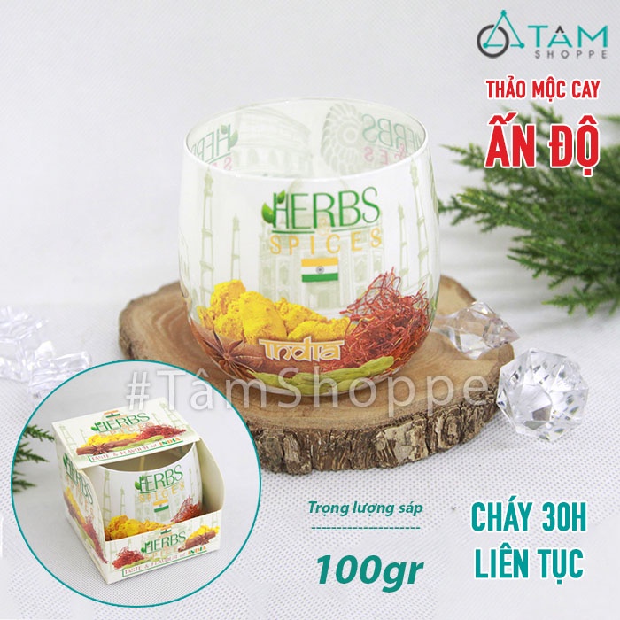 Ly nến thơm thiên nhiên thảo mộc cay NT-03