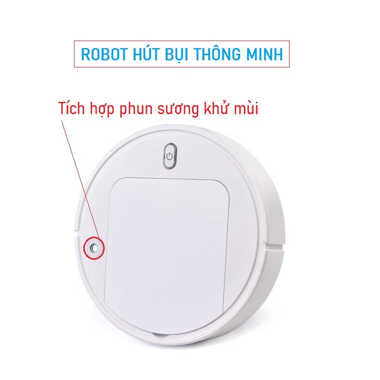 Robot hút bụi thông minh, Máy lau sàn đa năng tích hợp phun sương khử mùi diệt khuẩn