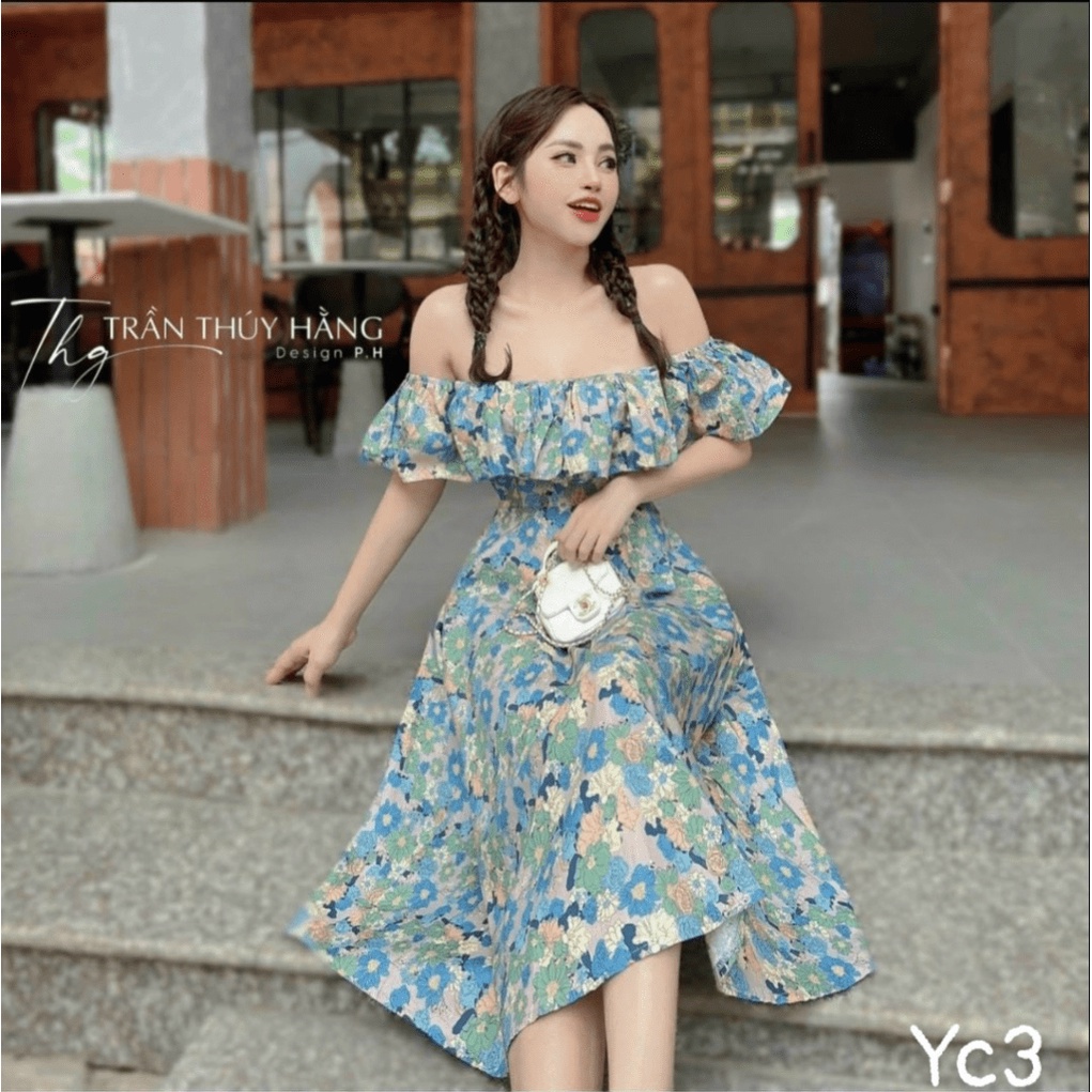 (MẪU MỚI) ĐẦM LỤA TRỄ VAI HOA DÁNG SUÔNG TIỂU THƯ XINH XẮN CHE BẮP VAI TO CỰC ĐỈNH PU HHP FASHION