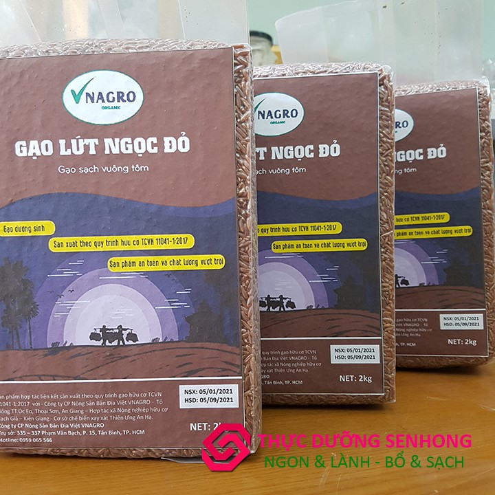 Gạo lứt đỏ Sóc Trăng (2kg) Không phải gạo huyết rồng