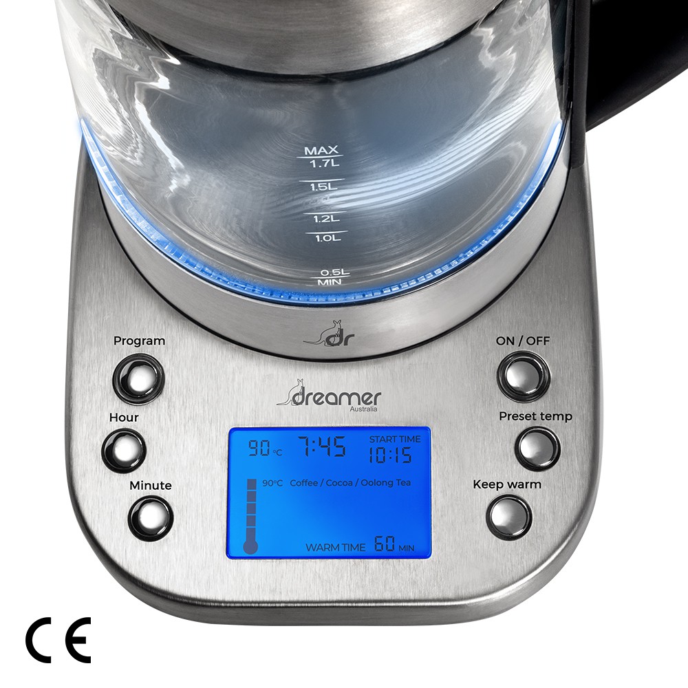 [CHUẨN NHIỆT ĐỘ- MÀN HÌNH ĐIỆN TỬ] Bình đun nước thông minh, pha sữa, lọc trà Dreamer SMART KETTLE DK-S17D/W ADOR MART