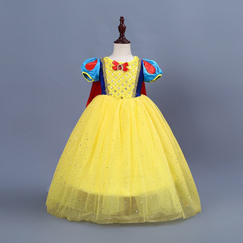 Váy Bạch Tuyết - váy công chúa (tặng áo choàng, gậy và vương miện), váy bé gái co giãn thoải mái Herokids VAY006