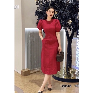 Đầm Đỏ Li eo tay Bồng {Kèm Ảnh Thật }