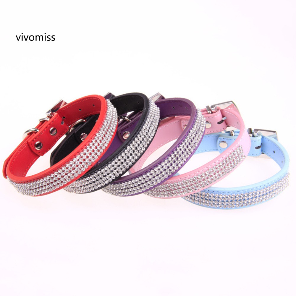 Vòng Cổ Giả Da Đính Đá Cho Thú Cưng