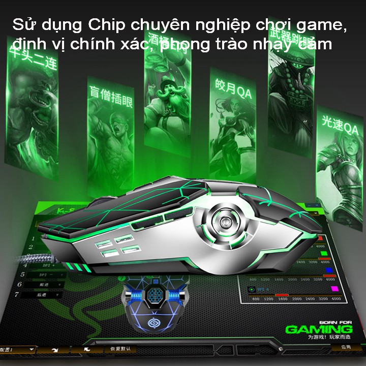 Chuột chuyên game K-SNAKE Q7 CHUỘT ĐỈNH CHO DÂN PUBG &amp; FPS - NK