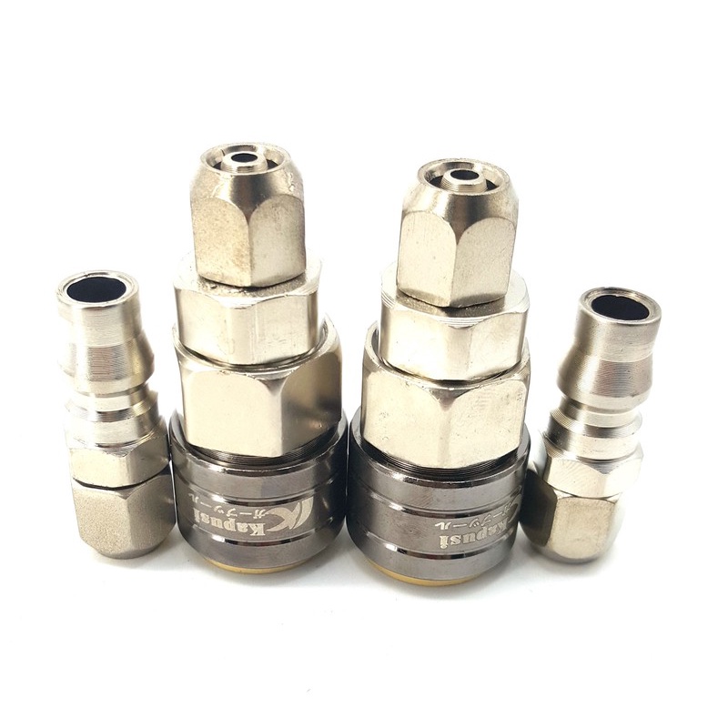Đầu Nối Nhanh Tự Động Kapusi Nhật Bản Nén khí hơi 5*8mm, 6.5 x 10mm, 8*12mm Chất Liệu Sắt Si Không Gỉ Bảo Hành 12 Tháng