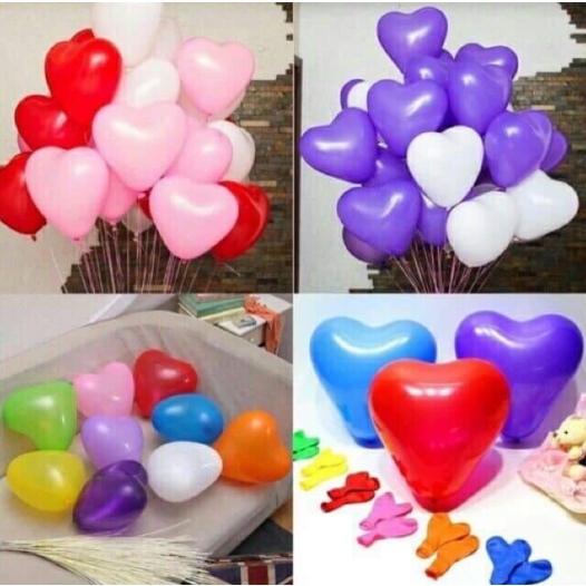 Bong bóng Trái tim siêu nhũ bóng Trái tim trơn trang trí sinh nhật tiệc cưới ngày lễ tình yêu