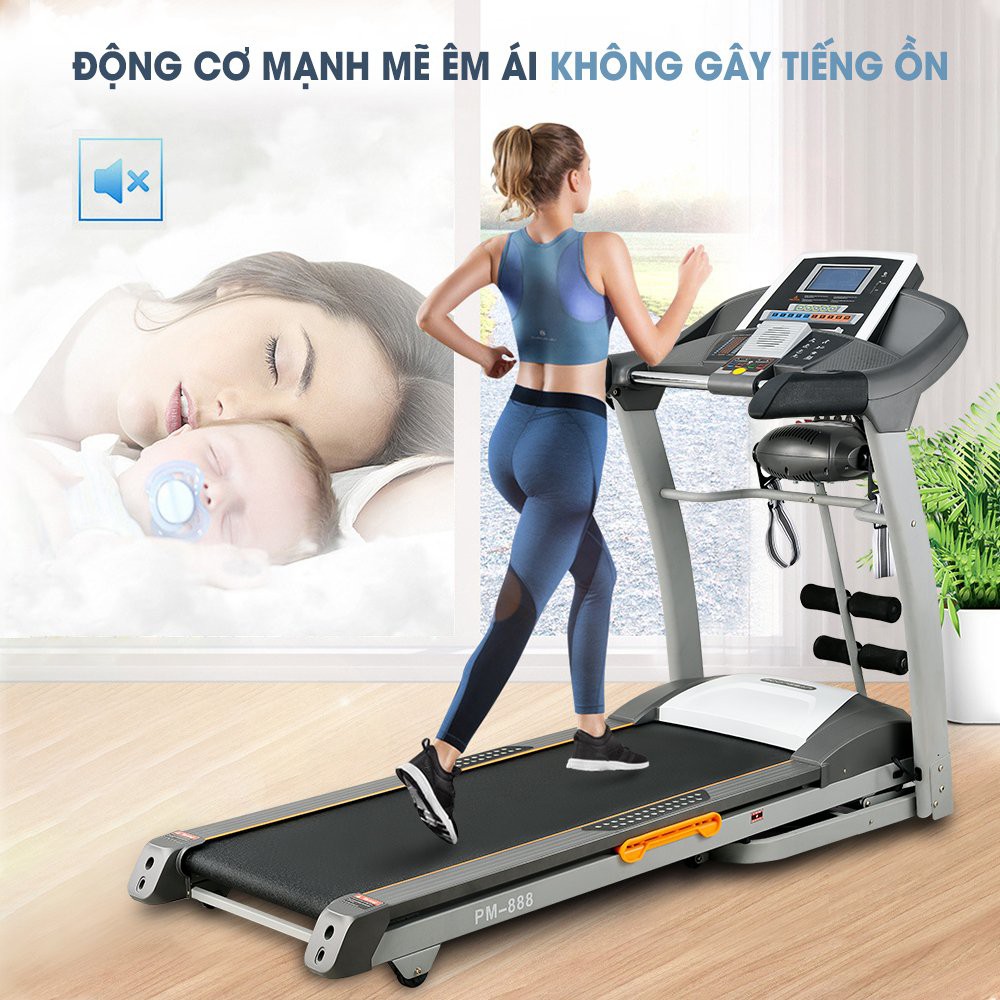 Máy chạy bộ điện cao cấp Poongsan TMP-888 , Cải thiện sức khỏe , giảm stress , có thể gấp gọn và không tốn diện tích