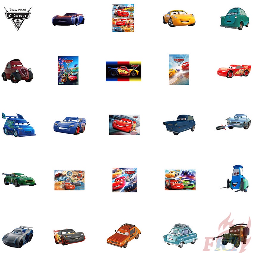 Bộ 50 Cái / Bộ ❉ Phim Hoạt Hình Xe Hơi Series 02 Nhãn Dán ❉ Sticker Hỗn Hợp Dán Laptop, Vali, Ván Trượt