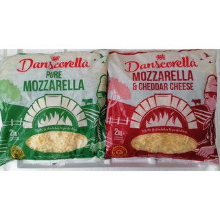  [2 KG] Phô mai sợi Mozzarella / Mix Cheddar DANSCORELLA Chesse (halal)
