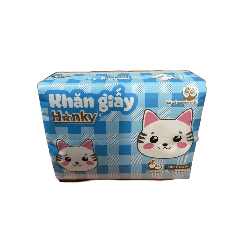 Giấy ăn rút hanky con mèo,thùng 30 gói 4 lớp siêu dai mềm mại.