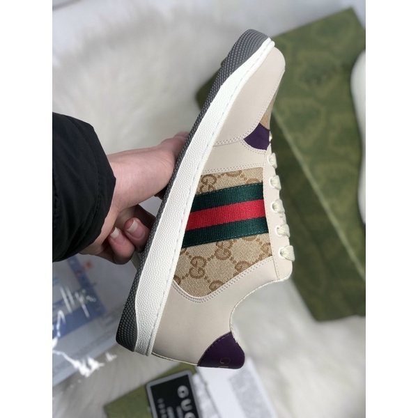 Giày G.UCCI NÂU DA NỈ