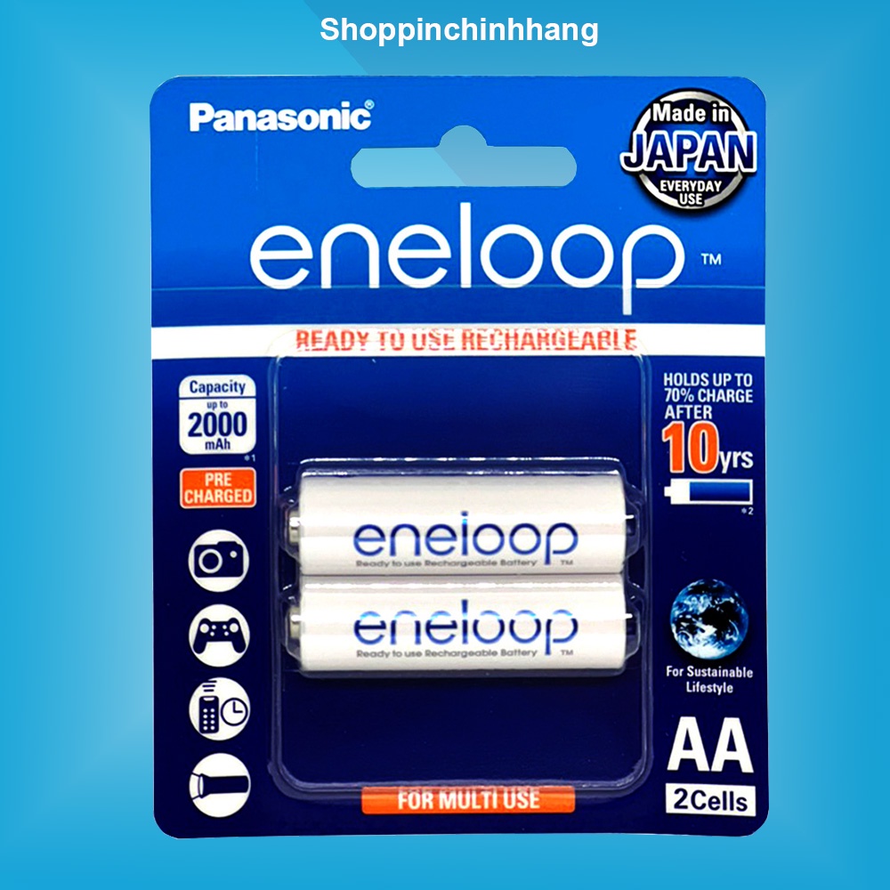 Pin sạc Eneloop Panasonic AA 2000mAh chính hãng xuất xứ Nhật Bản