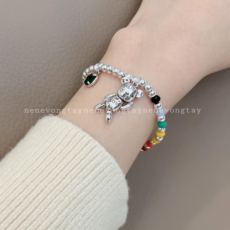 Gấu bibi 7 màu cầu vồng [inox mạc bạc 925] xinh đẹp