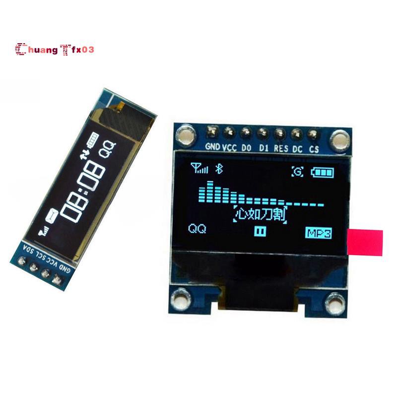 0.96 Inch SPI Serial 128X64 OLED LCD Display SSD1306 for 51 STM32 Arduino Font Color Yellow and Blue with 0.91 Inch IIC I2C SPI 128X32 White OLED LCD Display ule for Arduino PIC