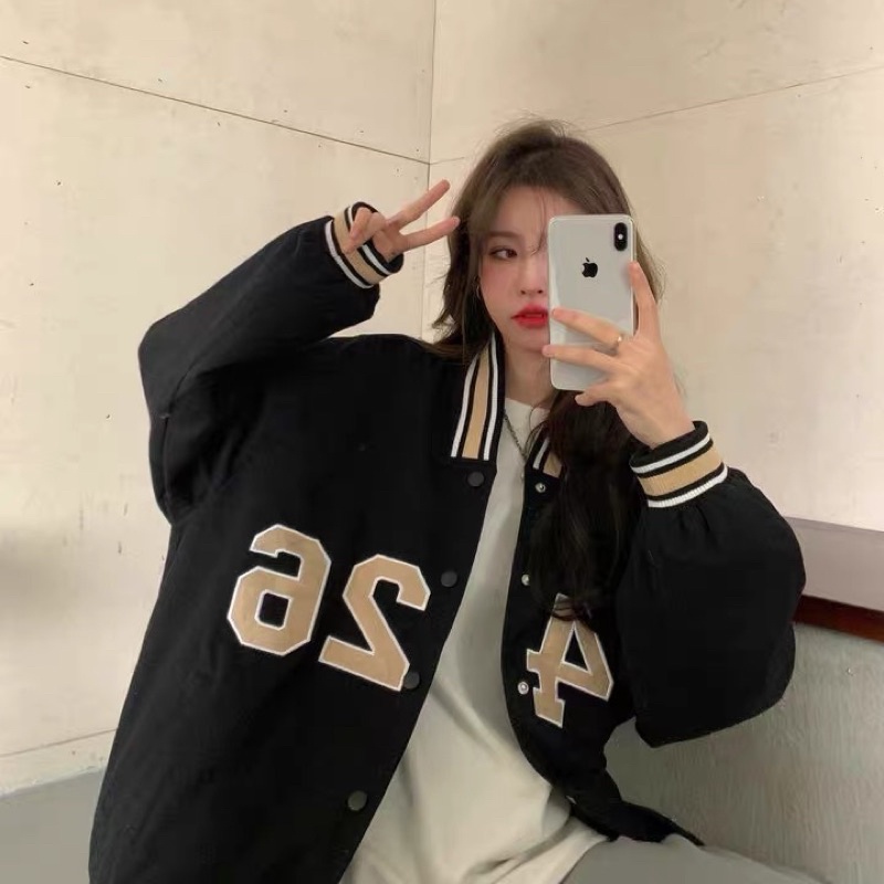 Áo khoác bomber bóng chày thể thao nam nữ varsity jacket ulzzang Hàn Quốc [Yannie]