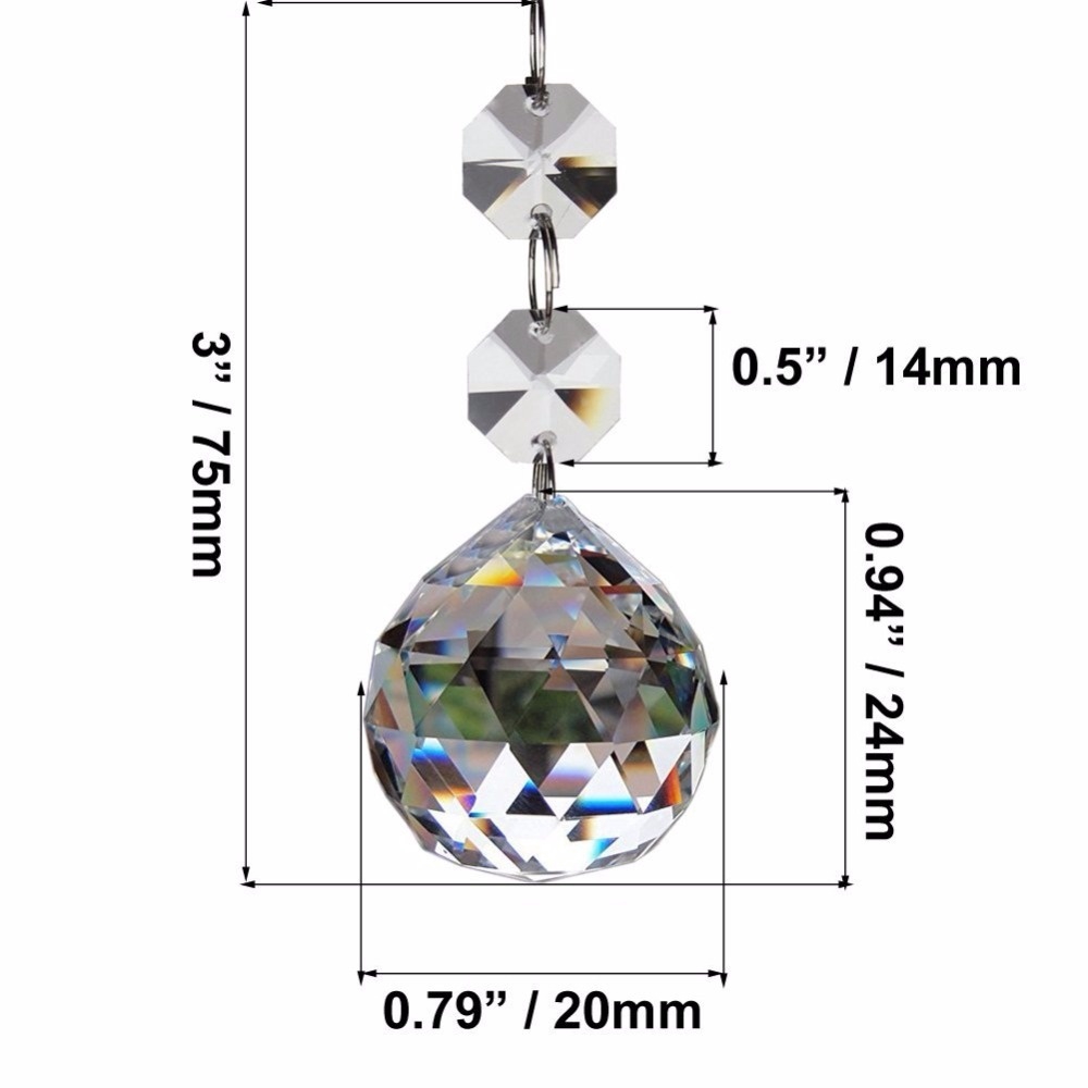 Quả Cầu Pha Lê Thủy Tinh 20mm 30mm Dùng Làm Đèn Treo Trang Trí