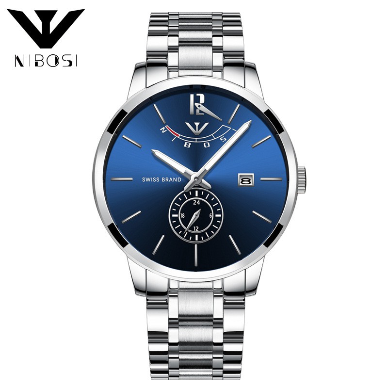 Đồng hồ nam Nibosi 2318 dây thép cao cấp thiết kế sang trọng