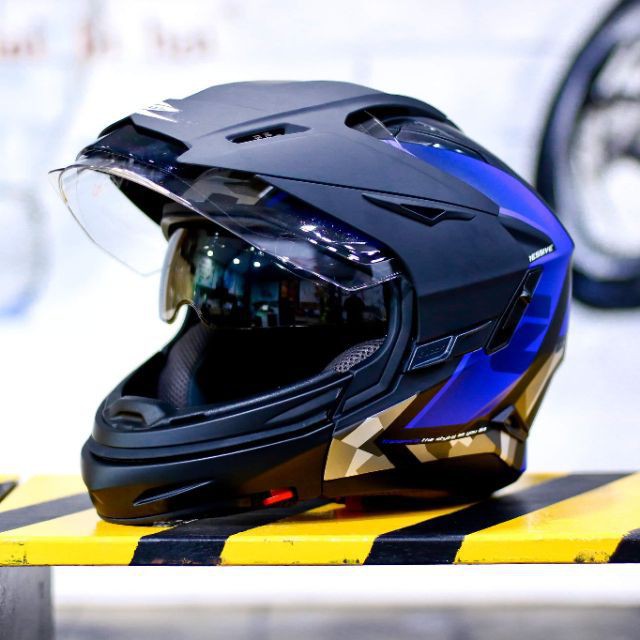 Mũ bảo hiểm 3/4 Zeus 613B 2 kính - xanh dương