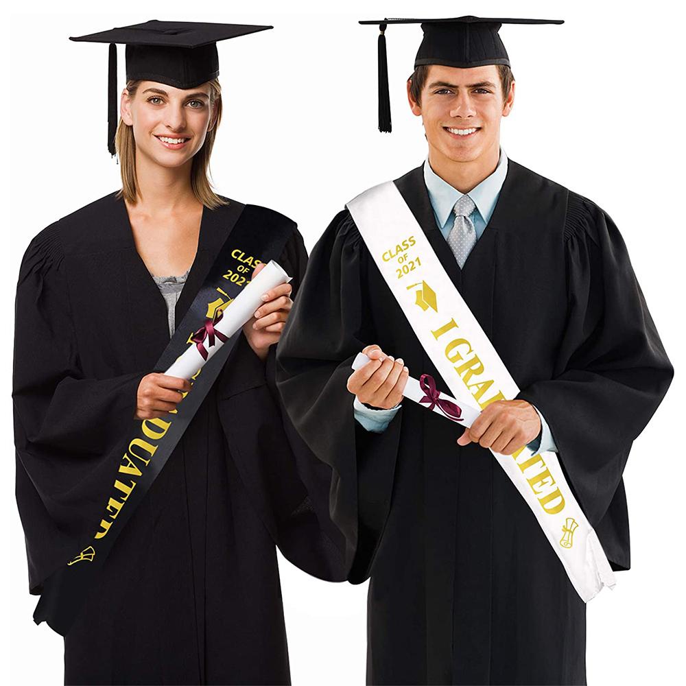 Thắt Lưng Chúc Mừng Tốt Nghiệp MIHAN1 2021|Đạo Cụ Chụp Ảnh Họa Tiết Chữ Đính Kim Tuyến Lấp Lánh Dành Cho Nam Và Nữ