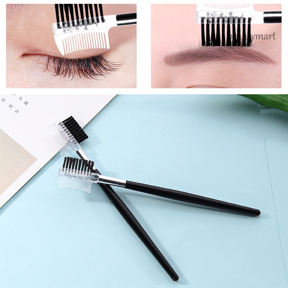 [Hàng mới về] Cọ chải lông mày thiết kế hai đầu lược chải lông mi dụng cụ trang điểm tiện dụng