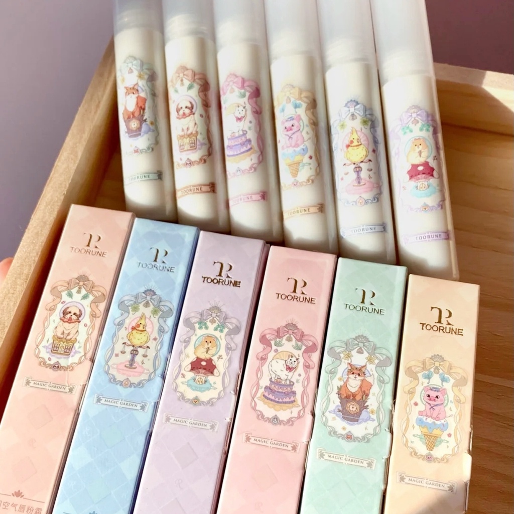 Son kem TOORUNE vỏ trắng mịn lì mềm môi lì Magic Garden Air Lip Powder Cream lâu trôi TRUN08