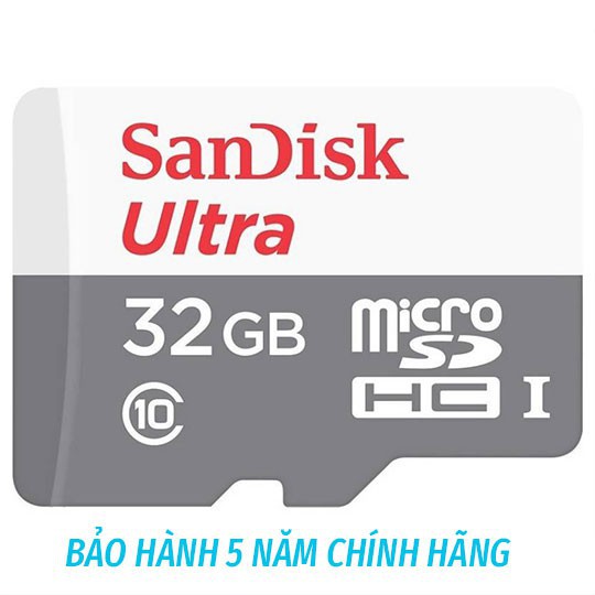 Thẻ nhớ Micro SD SanDisk Ultra 32GB - Chính hãng bảo hành 5 Năm