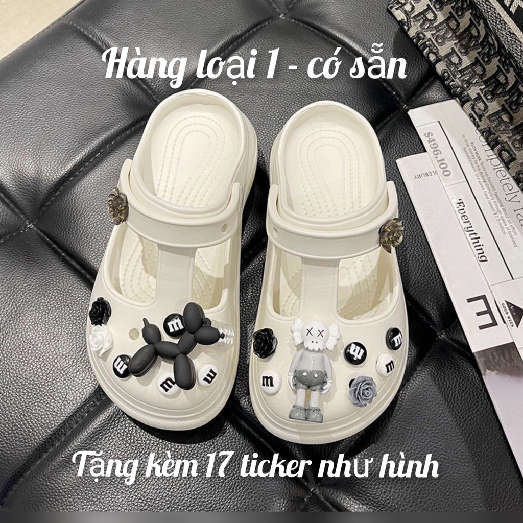 Sandal cross đế cao thời trang , dép cross nữ mẫu mới siêu nhẹ (tặng kèm bô ticker gấu 17 cái) , hàng loại 1 , freeship