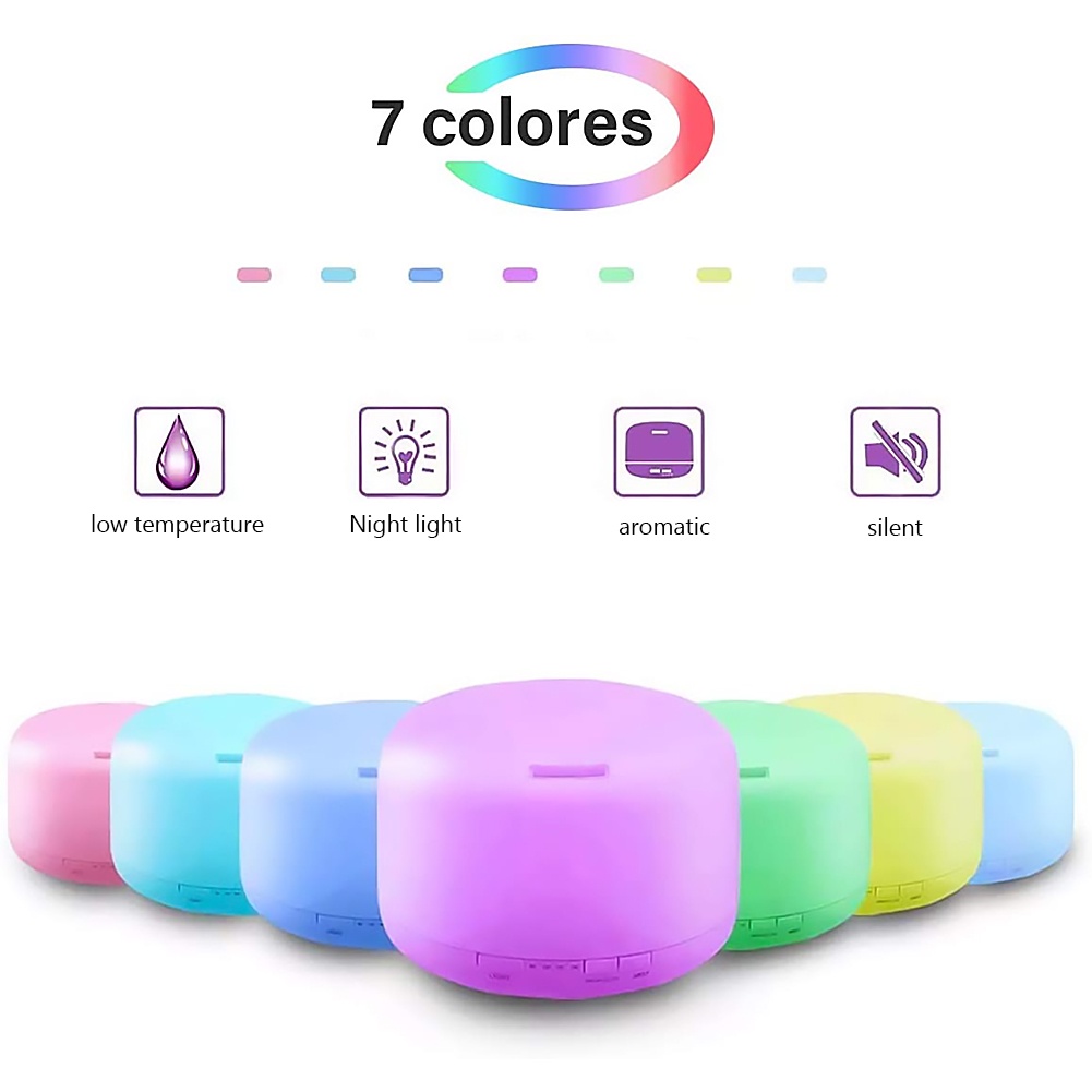 Máy Khuếch Tán Tinh Dầu Tạo Độ Ẩm Không Khí 500ML 7 Màu Có Đèn LED usb