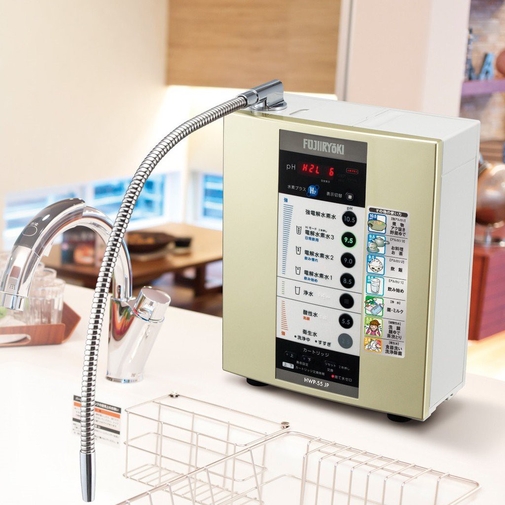 Máy lọc nước ion kiềm Fujiiryoki HWP-55❤️Made in Japan, New 100%❤️5 tấm điện cực