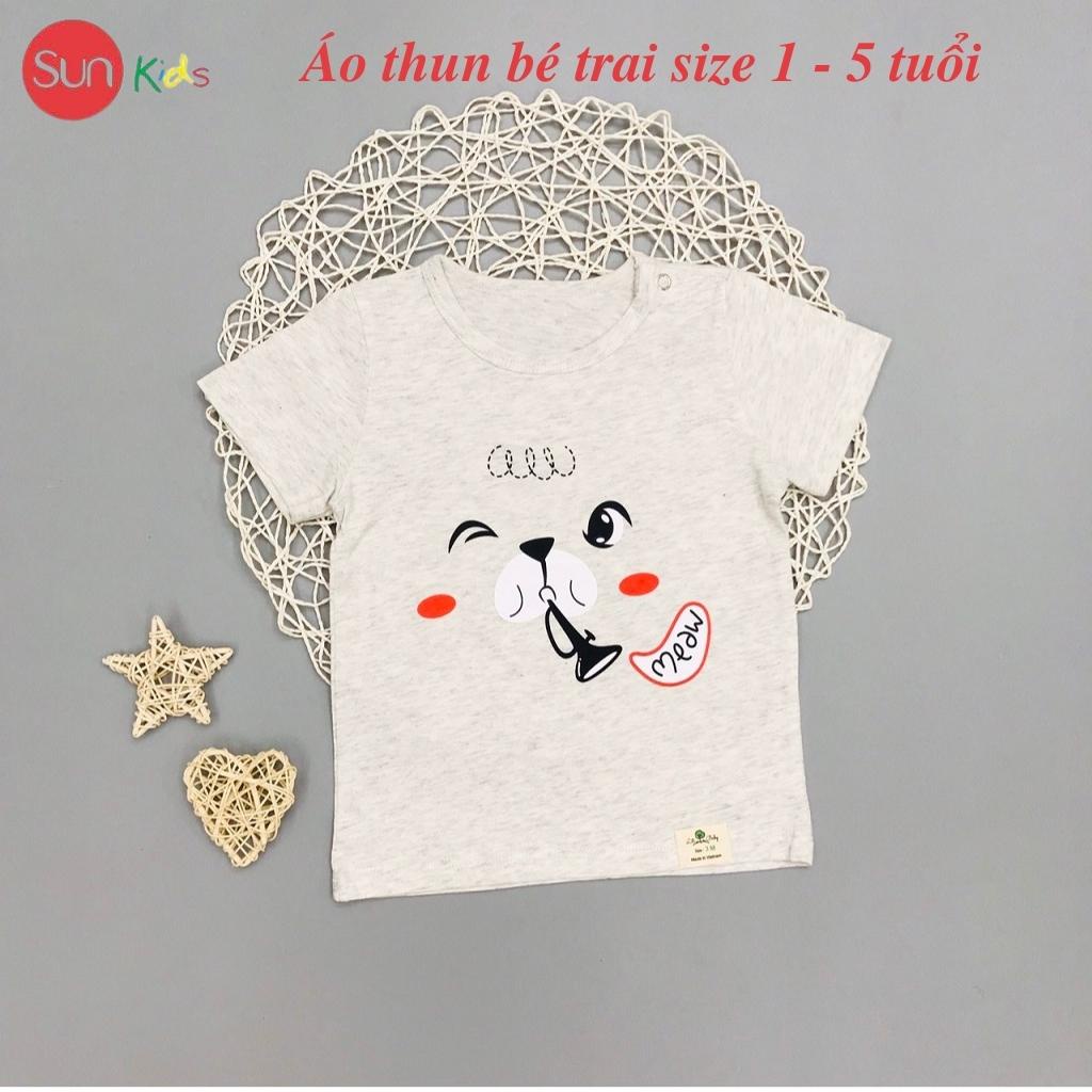 Áo thun bé trai, áo phông cho bé trai chất cotton nhiều màu, size 1-5 tuổi - SUNKIDS