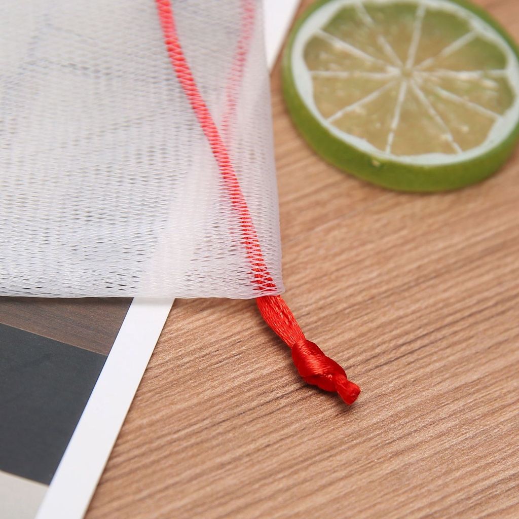 1 Túi Lưới Dây Rút Hai Lớp Tạo Bọt Xà Phòng Làm Sạch Cơ Thể