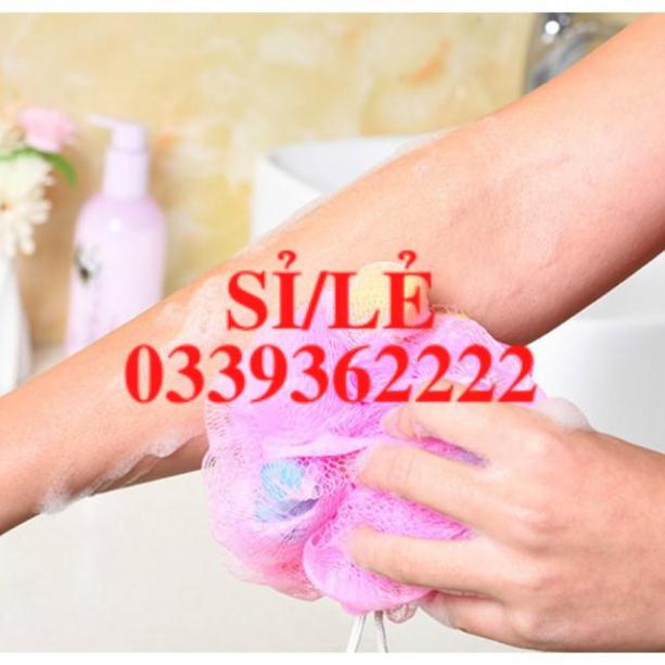 [ HAIANHSHOP ] Bông tắm size 10*10cm (18cm tính cả chiều dài dây) Duashop &gt;