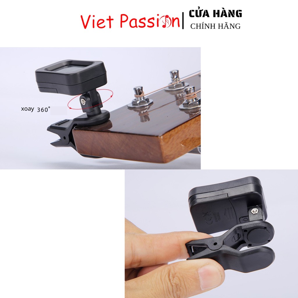 Máy lên dây đàn guitar ukulele violin Tuner guitar ukulele violin chất lượng VietPassion